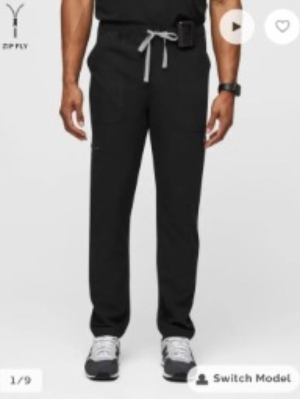 Figs Cairo Black Cargo Men's Scrub Pants Small